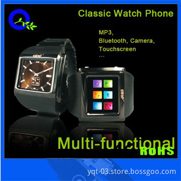 Shaped as classic swiss watch phone with MP3,MP4and camera